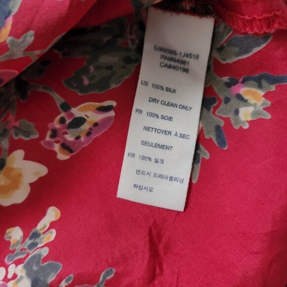 SILK FLORAL Ruffles Spaghetti Straps Tank top S / P - Picture 4 of 7